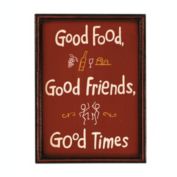 RAM Outdoor Decor Hand Painted Good Food, Good Friends, Good Times Wall Art Sign