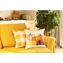 HomeRoots 4-Pack Fall Season Pumpkin Throw Pillow Cover in Multicolor - 18