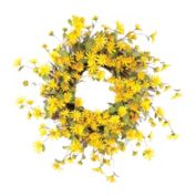 Melrose Decorative Daisy Wreath 23"D Polyester
