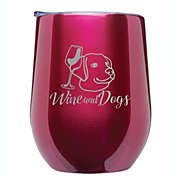 Wine and Dogs Fuscia Wine Tumbler
