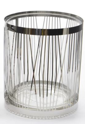 Glass Danish Modern Tea Light Holder Large Size Kikkerland Stainless Steel 
