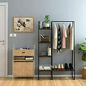 Homfa Clothing Rack with 5 Shelves for Bedroom in Tabby Color