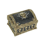 Everspring Resin Skull Treasure Chest Trinket Box Decorative Skeleton Jewelry Storage Trunk