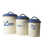 American Pet Supplies  French Blue Pet Food & Treat Storage Canisters (Set of 3)