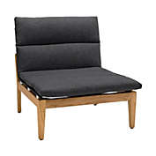 Armen Living Arno Outdoor 5 Piece Teak Wood Seating Set/ Charcoal Olefin