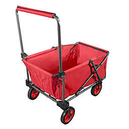 Zenithen Large Folding Portable Wagon w/ Travel Wheels, Red