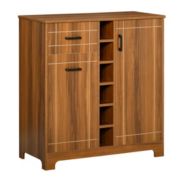 Halifax North America Retro Wine Cabinet for 6 Bottles, Wine Rack Sideboard Serving Bar with Glass Holders and 1 Drawer, Brown
