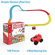 Robotime DIY Magic Racing Car Play  Set - Assembled Racing Track - Boys Car Set - Gift For Kids - Simple-Red Car