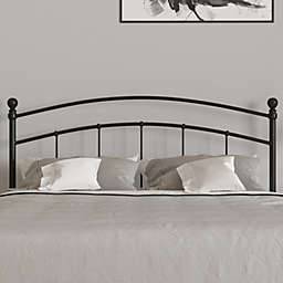Merrick Lane Kildare Metal Queen Size Headboard Contemporary Arched Headboard With Adjustable Rail Slots