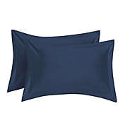PiccoCasa Pillow Shams Decorative for Bed Pillows, Oxford Pillow Cases Cotton 300 Thread Count Solid/Plain Pattern Set of 2, Queen(20"x30") Royal Blue