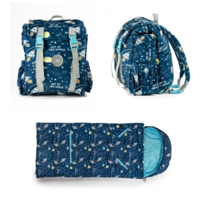 Mimish Sleep-N-Pack, 50 F Packable Kid&#39;s Sleeping Bag & Backpack, Space