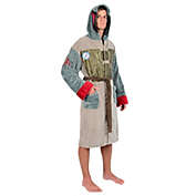 Star Wars Boba Fett Hooded Bathrobe for Men   Soft Plush Spa Robe for Adults   Lightweight Fleece Shower Robe With Belted Tie   One Size Fits Most Adults