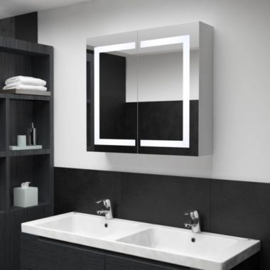 vidaXL LED Bathroom Mirror Cabinet 31.5"x4.8"x26.8". View a larger version of this product image.