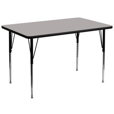 Emma and Oliver 36x72 Grey HP Laminate Adjustable Activity Table. View a larger version of this product image.