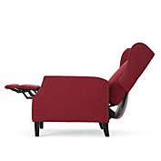 Contemporary Home Living 40" Red and Brown Traditional Wingback Recliner