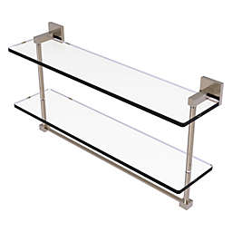 Allied Brass Montero Collection 22 Inch Two Tiered Glass Shelf with Integrated Towel Bar