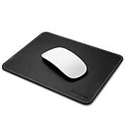 Insten Premium Leather Mouse Pad with Waterproof Coating, Non Slip & Elegant Stitched Edges, Black