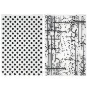 Wrapables Embossing Folder Paper Stamp Template for Card Making (Set of 2), Dots and Lines