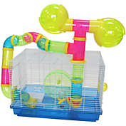 YML Dwarf Hamster, Mice Cage, with Color Tubes and Accessories, Blue