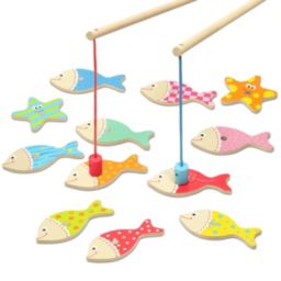 Kidzlane Magnetic Fishing Game For Toddlers Easy Play Wooden Fishing Toy For Toddlers