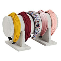 Juvale Headband Holder Organizer for Girls and Women, Grey Velvet Display Stand for Hair Accessories, Bracelets (12 x 7 In)