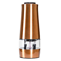 Lexi Home Copper 2 in 1 Electric Salt & Pepper Grinder Stainless Steel Salt Pepper Grinder
