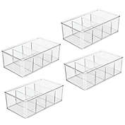 mDesign Plastic Bathroom Storage Organizer Bin Box - 4 Pack