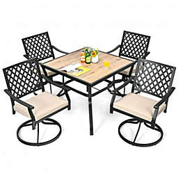 Costway 5-Piece Outdoor Patio Dining Set with Soft Cushions