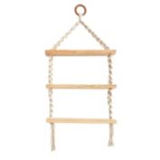 Nearly Natural 2.5&#39; x 1&#39; Three Tier Handmade Boho Macrame Wall Hanging with Wooden Shelf