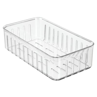 mDesign Vented Fridge Storage Bin Basket for Fruit, Vegetables - Clear