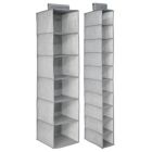 Alternate image 0 for mDesign Fabric Over Rod Hanging Closet Storage Organizers, Set of 2