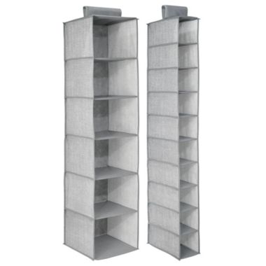 mDesign Fabric Over Rod Hanging Closet Storage Organizers, Set of 2. View a larger version of this product image.