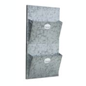Cheungs Home Indoor Decorative Galvanized Two Pocket Letter Holder