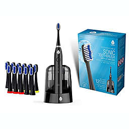 Pursonic S750 Sonic SmartSeries Electronic Power Rechargeable Battery Toothbrush with UV Sanitizing Function, Black, Includes 12 Brush Heads