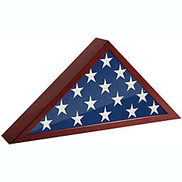 Americanflat Mahogany Wrapped MDF Flag Case Frame   Fits a 3'x5' Folded Flag. Hanging Hardware Included!, Small