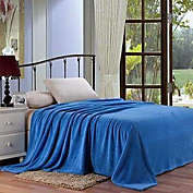 Plazatex Micro Plush Solid Blanket - Full 76x86", Blue