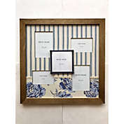 Contemporary Home Living 21" Brown and Blue Square Photo Frame Wall Plaque