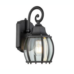 ELE Light & Decor Ares Black Outdoor Hardwired Wall Lantern Sconce with No Bulbs Included
