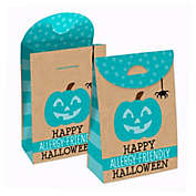 Big Dot of Happiness Teal Pumpkin - Halloween Allergy Friendly Trick or Trinket Gift Favor Bags - Party Goodie Boxes - Set of 12