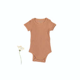 Lovely Littles The Sea Rose Short Sleeve Onesies - Clay - 3m