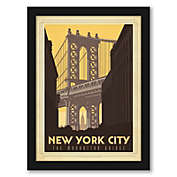 New York Manhattan Bridge by Anderson Design Group Black Framed Print - Americanflat - 24" x 36"