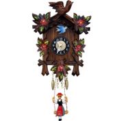 Alexander Taron 6.75" Brown Engstler Battery-Operated Mini Cuckoo Wall Clock with Music and Chimes