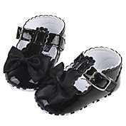 Laurenza&#39;s Baby Girls Black Patent Bow Mary Janes