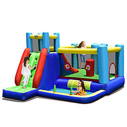 Gymax 8-in-1 Kids Inflatable Bounce House Bouncy Castle Indoor Outdoor Without Blower