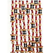 Wooden Red Beads with Black and White Spool Garland 9 Feet H7577