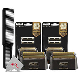 Two Packs WAHL 5-Star Shaver Replacement Foil Finale BLACK 07043 + Styling Flat Top Comb