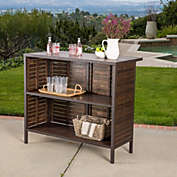 Contemporary Home Living 47.5" Brown Contemporary Rectangular Outdoor Patio Bar Table