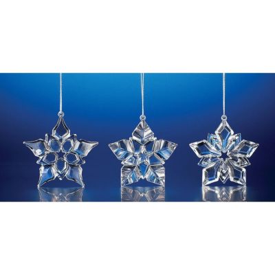 Icy Giftware Club Pack of 36 Clear Icy Crystal Decorative Christmas Star Ornaments 3"