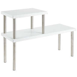 mDesign Metal 3-Tier Storage Shelves for Kitchen Countertop, Cabinet