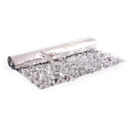 Showdown Displays 15' Silver Contemporary Metallic Floral Sheeting Party Streamers